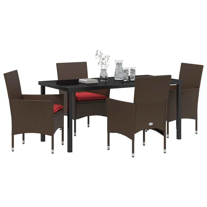 Set de masă și scaune cu pernă 5 pcs Maro Ratan PE - WALTI WALTI