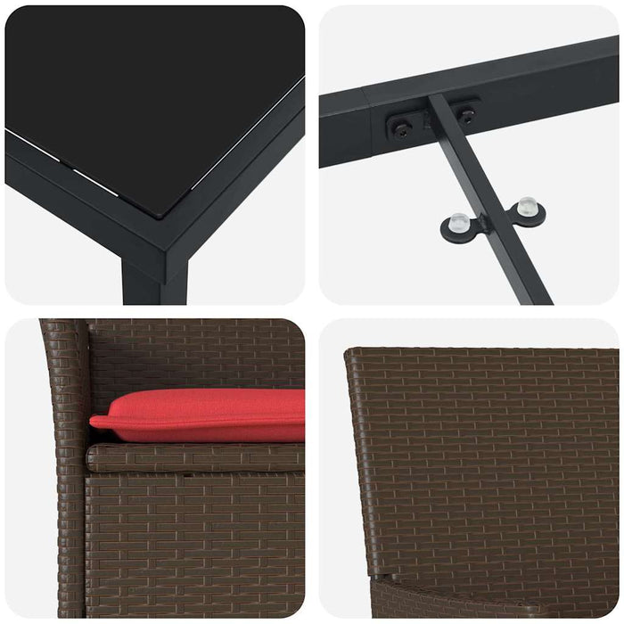 Set de masă și scaune cu pernă 7 pcs Maro Ratan PE - WALTI WALTI