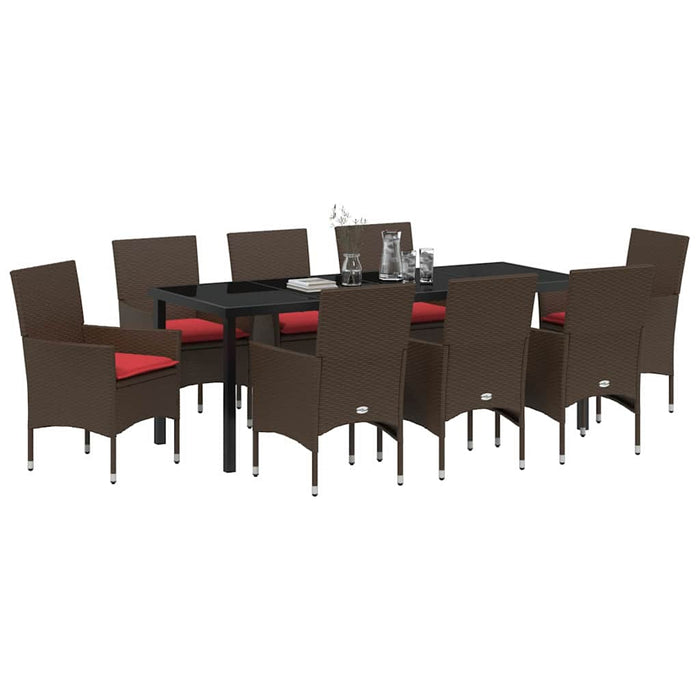 Set de masă și scaune cu pernă 9 pcs Maro Ratan PE - WALTI WALTI