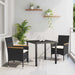 Set de masă pentru grădină cu pernă 3 pcs Negru Rattan poli - WALTI WALTI