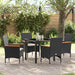 Set de masă pentru grădină cu pernă 5 pcs Negru Rattan poli - WALTI WALTI