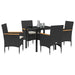 Set de masă pentru grădină cu pernă 5 pcs Negru Rattan poli - WALTI WALTI