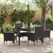Set de masă pentru grădină cu pernă 5 pcs Negru Rattan poli - WALTI WALTI