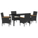 Set de masă pentru grădină cu pernă 5 pcs Negru Rattan poli - WALTI WALTI