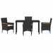 Set de masă pentru grădină cu pernă 5 pcs Negru Rattan poli - WALTI WALTI