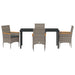 Set de masă pentru grădină cu pernă 5 pcs Gri Rattan poli - WALTI WALTI