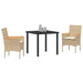 Set de masă pentru grădină cu pernă 3 pcs Bej Rattan poli - WALTI WALTI