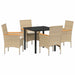 Set de masă pentru grădină cu pernă 5 pcs Bej Rattan poli - WALTI WALTI