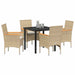 Set de masă pentru grădină cu pernă 5 pcs Bej Rattan poli - WALTI WALTI