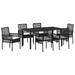 Set de masă pentru grădină cu pernă 7 pcs Negru poliratan - WALTI WALTI