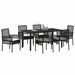 Set de masă pentru grădină cu pernă 7 pcs Negru poliratan - WALTI WALTI
