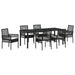 Set de masă pentru grădină cu pernă 7 pcs Negru poliratan - WALTI WALTI