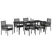 Set de masă pentru grădină cu pernă 7 pcs Negru poliratan - WALTI WALTI