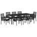 Set de masă pentru grădină cu pernă 9 pcs Negru poliratan - WALTI WALTI