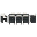 Set de masă pentru grădină cu pernă 9 pcs Negru poliratan - WALTI WALTI