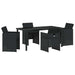 Set de masă pentru grădină cu pernă 5 pcs Negru poliratan - WALTI WALTI