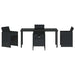 Set de masă pentru grădină cu pernă 5 pcs Negru poliratan - WALTI WALTI
