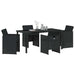 Set de masă pentru grădină cu pernă 5 pcs Negru poliratan - WALTI WALTI