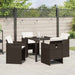 Set de masă pentru grădină cu pernă 5 pcs Maro Rattan poli - WALTI WALTI