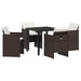 Set de masă pentru grădină cu pernă 5 pcs Maro Rattan poli - WALTI WALTI
