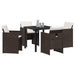Set de masă pentru grădină cu pernă 5 pcs Maro Rattan poli - WALTI WALTI