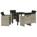 Set de masă pentru grădină 5 pcs Gri deschis Rattan poli - WALTI WALTI