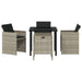Set de masă pentru grădină 5 pcs Gri deschis Rattan poli - WALTI WALTI