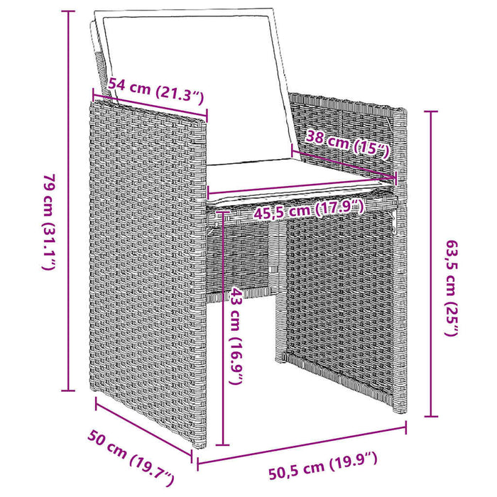 Set de masă pentru grădină 5 pcs Gri deschis Rattan poli - WALTI WALTI