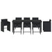 Set de masă pentru grădină cu pernă 9 pcs Negru poliratan - WALTI WALTI