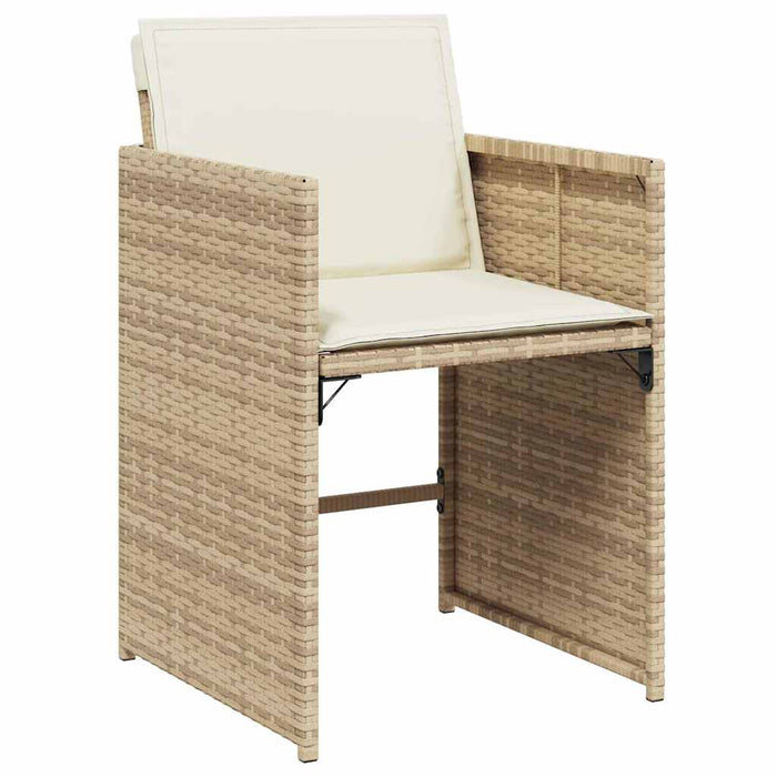 Set de masă pentru grădină cu pernă 9 pcs Bej poliratan - WALTI WALTI
