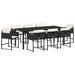 Set de masă pentru grădină cu pernă 9 pcs Negru poliratan - WALTI WALTI
