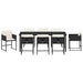 Set de masă pentru grădină cu pernă 9 pcs Negru poliratan - WALTI WALTI