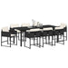 Set de masă pentru grădină cu pernă 9 pcs Negru poliratan - WALTI WALTI