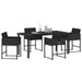 Set de masă pentru grădină cu pernă 5 pcs Negru poliratan - WALTI WALTI
