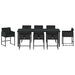 Set de masă pentru grădină cu pernă 9 pcs Negru poliratan - WALTI WALTI