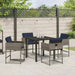 Set de masă pentru grădină cu pernă 5 pcs Gri Rattan poli - WALTI WALTI