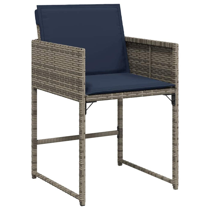 Set de masă pentru grădină cu pernă 5 pcs Gri Rattan poli - WALTI WALTI