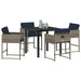 Set de masă pentru grădină cu pernă 5 pcs Gri Rattan poli - WALTI WALTI