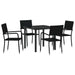 Set de masă pentru grădină cu pernă 5 pcs Negru poliratan - WALTI WALTI