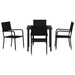 Set de masă pentru grădină cu pernă 5 pcs Negru poliratan - WALTI WALTI