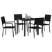 Set de masă pentru grădină cu pernă 5 pcs Negru poliratan - WALTI WALTI