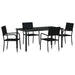 Set de masă pentru grădină cu pernă 5 pcs Negru poliratan - WALTI WALTI