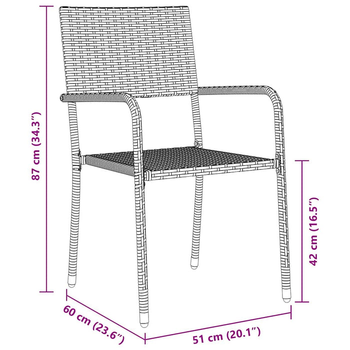 Set de masă pentru grădină cu pernă 7 pcs Gri poliratan - WALTI WALTI