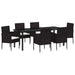 Set de masă pentru grădină cu pernă 7 pcs Negru poliratan - WALTI WALTI