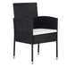 Set de masă pentru grădină cu pernă 9 pcs Negru poliratan - WALTI WALTI