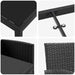 Set de masă pentru grădină cu pernă 7 pcs Negru poliratan - WALTI WALTI