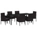 Set de masă pentru grădină cu pernă 7 pcs Negru poliratan - WALTI WALTI