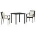 Set de masă pentru grădină cu pernă 3 pcs Negru Rattan poli - WALTI WALTI