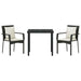 Set de masă pentru grădină cu pernă 3 pcs Negru Rattan poli - WALTI WALTI