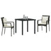 Set de masă pentru grădină cu pernă 3 pcs Negru Rattan poli - WALTI WALTI
